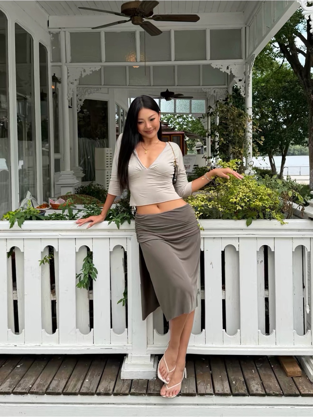 With Jeans Lila Skirt